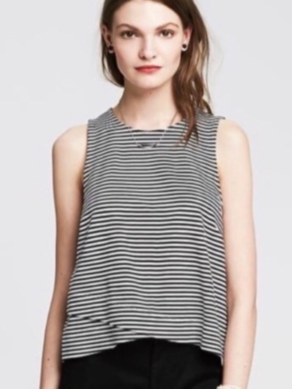 Banana Republic black and white striped tank top